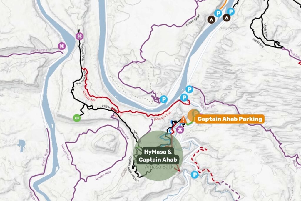 Map of the Amasa Back mountain biking trails in Moab