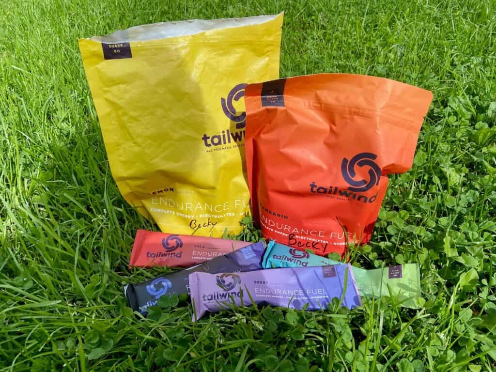 Tailwind Nutrition products on grass 